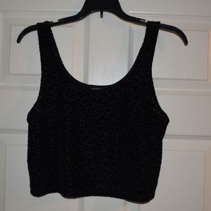 Express Black Cheetah Print Crop Top